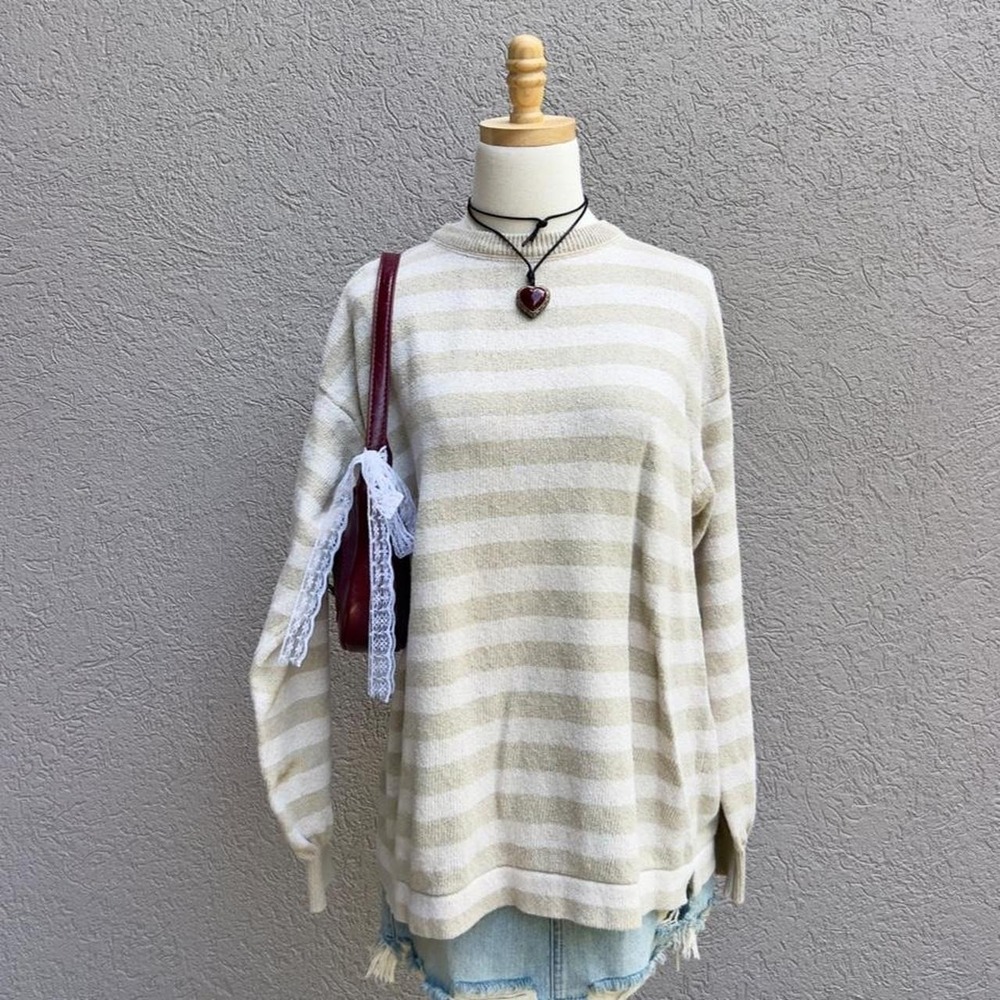Vintage United Colors Of Benetton Made In Italy Striped Pullover Sweater
